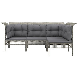 Avis Maison Chic Salon de jardin 4 pcs + coussins - Mobilier/Meubles de jardin - Table et chaises d'extérieur Gris Résine tressée -MN35662