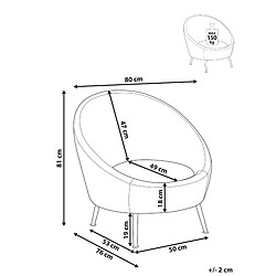 Avis Beliani Fauteuil LANGA Velours Blanc cassé