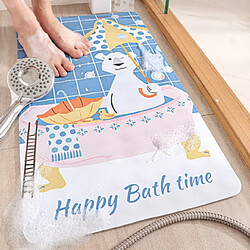 Universal Tapis de salle de bain non coulissant de dessin animé de 40 * 70cm Tapis de douche de sécurité en PVC Tapis de massage en plastique Tapis de salle de bains avec ventouse d'évacuation d'eau Tapis de bain | Serviette (ours polaire)