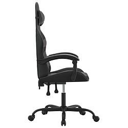 Avis vidaXL Chaise de jeu pivotante Noir et gris Similicuir