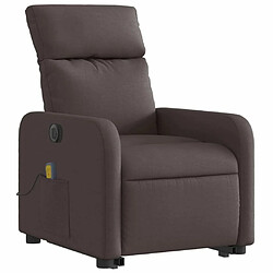 Avis Maison Chic Fauteuil Relax pour salon, Fauteuil inclinable de massage électrique Marron foncé Tissu -GKD72755