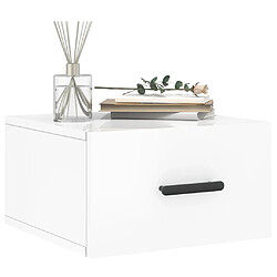 Avis Maison Chic Lot de 2 Tables de Chevet murales - Tables de Nuit blanc brillant 35x35x20 cm