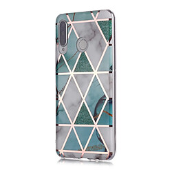 Coque en TPU motif de marbre imd blanc/cyan pour votre Huawei P30 Lite/Nova 4e