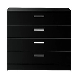 Acheter Helloshop26 Commode moderne stylée de salon avec 4 tiroirs meuble de rangement design panneau de particules 67 x 70 x 30 cm noir brillant 03_0005045