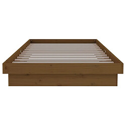 Acheter vidaXL Cadre de lit sans matelas marron miel bois massif 100x200 cm