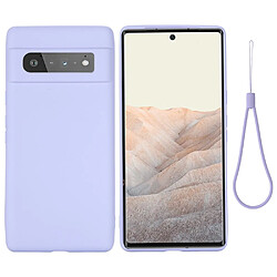 Coque en silicone, antichoc avec sangle violet pour votre Google Pixel 6 Pro