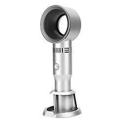 Ventilateur Sans Lame de Refroidissement Portatif Wendry Protable, Ventilateur Sans Lame Mini Ventilateur Rechargeable USB Portable de Quatrième Génération pour la Maison / l'Extérieur (Argent)