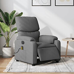 vidaXL Fauteuil inclinable de massage électrique gris foncé tissu