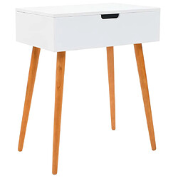 Helloshop26 Coiffeuse table de maquillage design meuble mobilier de chambre avec miroir 60 x 40 x 75 cm MDF blanc 02_0006292