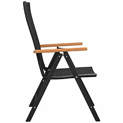 Acheter Maison Chic Lot de 2 Chaises empilables de jardin - Fauteuil d'extérieur Résine tressée Noir -MN98031