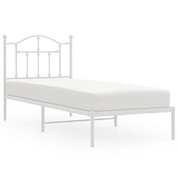 Maison Chic Lit adulte - Cadre de lit métal avec tête de lit,Structure du lit Contemporain pour chambre blanc 90x190 cm -MN20273