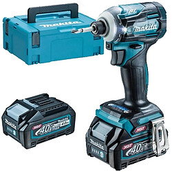 Makita - Visseuse à chocs 220 Nm XGT 40 Vmax Li-Ion 2x 4.0 Ah 1/4"Hex avec Makpac II - TD001GM201