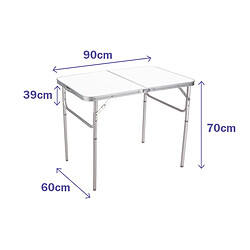 Acheter Table Pliante en Aluminium Marbueno D25 Assortie Camping et Plage 90X60X39/70 cm 10031