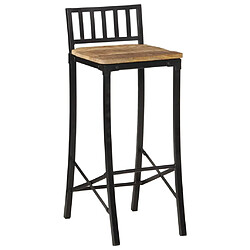 vidaXL Chaises de bar lot de 2 bois de manguier massif brut