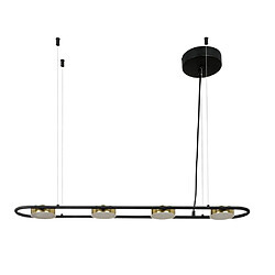 Vente-Unique Lustre LED en métal et aluminium - 4 spots - L. 85 cm - Noir et doré - GRIMBSY