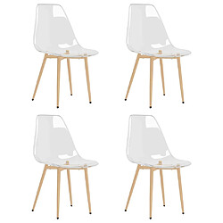 vidaXL Chaises à manger lot de 4 Transparent PET