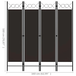 vidaXL Cloison de séparation 4 panneaux Marron 160 x 180 cm pas cher