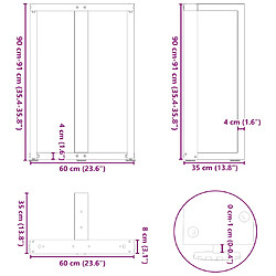 vidaXL Pieds de table de bar forme de T 2 pcs anthracite acier pas cher