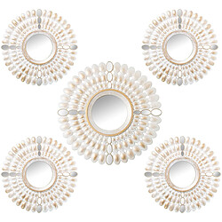 Ensemble de miroirs Alexandra House Living Blanc Doré Plastique 2 x 79 x 48 cm Rond