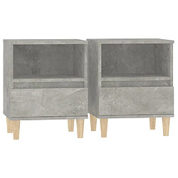 vidaXL Tables de chevet 2 pcs Gris béton 40x35x50 cm