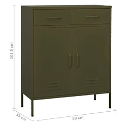 vidaXL Armoire de rangement Vert olive 80x35x101,5 cm Acier pas cher