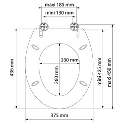 SCHÜTTE Siège de toilette avec fermeture en douceur GREY STEEL pas cher