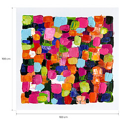 Tableau Peinture Abstraite Kuatéh 100x100 cm Carrés de Couleur II Huile sur Toile