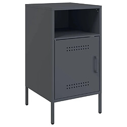 vidaXL Table de chevet anthracite 36x39x68 cm acier