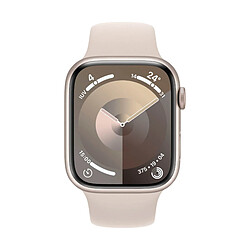 Apple Watch Series 9 GPS + Cellular 41 mm Bracelet Sport en Aluminium et Blanc (Starlight) MRHP3 - Taille M/L