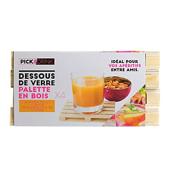 Pick And Drink Dessous de verre 4 palettes en bois. pas cher