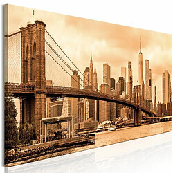 Paris Prix Tableau Imprimé Road To Manhattan Narrow Sepia 40 x 120 cm