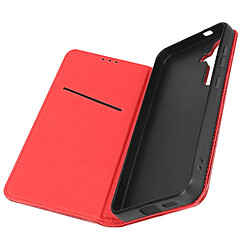 Avizar Housse pour Samsung Galaxy S24 Cuir Véritable Porte-carte Rouge