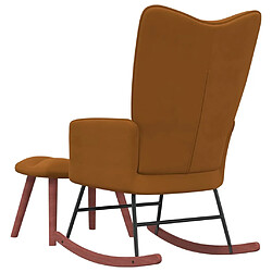 Acheter Maison Chic Chaise à bascule avec repose-pied | Fauteuil Relax Marron Velours -GKD35646