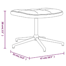 vidaXL Chaise de relaxation et tabouret Jaune moutarde Velours et PVC pas cher