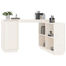 Avis vidaXL Bureau Blanc 110x50x75 cm Bois massif de pin