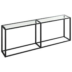 vidaXL Table console Transparent 220x35x75,5 cm Verre trempé