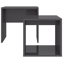 Acheter Maison Chic Ensemble de tables basses,Table Console pour salon Gris brillant 48x30x45 cm Aggloméré -MN74621