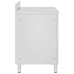 Acheter Helloshop26 Table de travail commerciale avec armoire 60 x 60 x 96 cm acier inoxydable 02_0001903