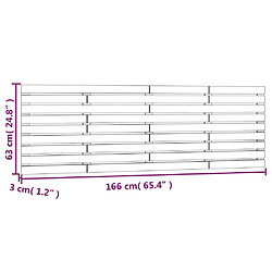 vidaXL Tête de lit murale Marron miel 166x3x63 cm Bois massif de pin pas cher