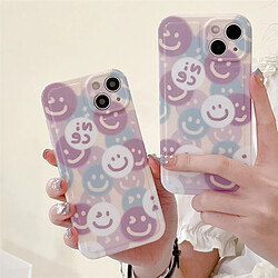 GUPBOO Étui pour iPhone12ProMax Étui de téléphone portable créatif smiley coloré plein écran pour les femmes