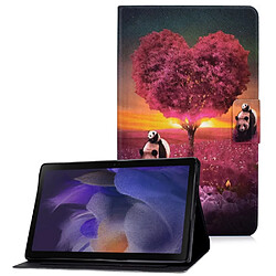 Etui en PU fermeture magnétique avec porte-cartes Panda pour votre Samsung Galaxy Tab A8 (2021) SM-X200/SM-X205