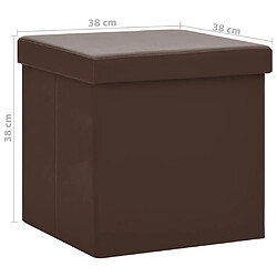 vidaXL Tabourets de rangement pliables lot de 2 marron PVC pas cher