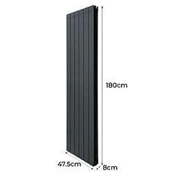 Acheter Monstershop Radiateur en Aluminium & Valves - 1800mm x 475mm – Gris Anthracite