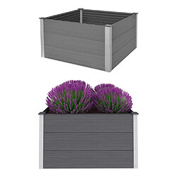 Maison Chic Jardinière,Lit surélevé de jardin - Bac à fleurs - pot de fleur WPC 100x100x54 cm Gris -GKD59133