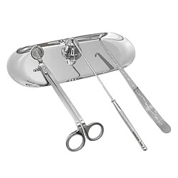 Acheter 4pc Bougie Outils Bougie Mèche Tondeuse éteignoir Dipper Plateau De Rangement Argent