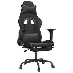 Maison Chic Chaise de jeu, Chaise gaming avec repose-pied, Fauteuil gamer,Chaise de Bureau Noir Similicuir -GKD16529