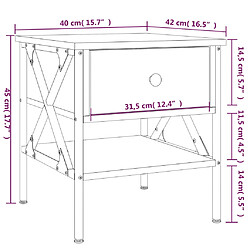 vidaXL Table de chevet chêne sonoma 40x42x45 cm bois d'ingénierie pas cher