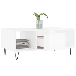 Acheter Maison Chic Table basse,Table Console Table d'appoint, Table pour salon Blanc brillant 90x50x36,5 cm Bois d'ingénierie -MN74347