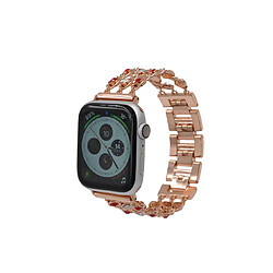 YP Select Bandes de bijoux compatibles Bling en acier inoxydable pour Apple Watch Band or rose blanc 38mm