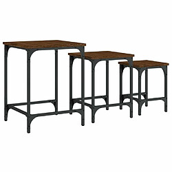 Maison Chic Lot de 3 Tables basses gigognes pour salon | Table à café chêne marron bois d'ingénierie -GKD63672